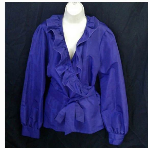 Oscar de La Renta ruffle neck blouse - Picture 5 of 5